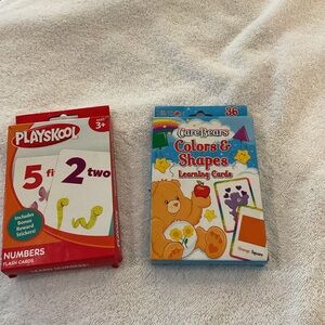 Playskool Numbers 36 Flash Cards+ Carebear Colors&Shapes 36 Learning Cards